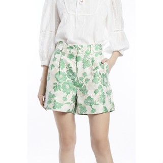 EP กางเกงขาสั้นลายดอกไม้ ผู้หญิง สีเขียว | Floral Print Shorts | 4669