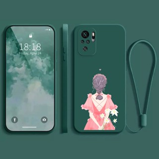เคส  Redmi NOTE10 4G NOTE 10S POCO M5S NOTE10 PRO 4G NOTE10 PRO NOTE10 5G POCO M3 PRO 5G เคสโทรศัพท์มือถือ ซิลิโคนนุ่ม ลายการ์ตูนเด็กผู้หญิง พร้อมสายคล้อง สําหรับ