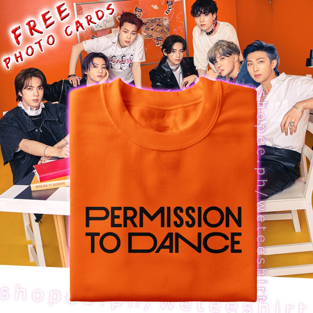 ZGM WXPermission To Dance T-Shirt / Permission To Dance Shirt / Army Merch Outfit  ORANGE