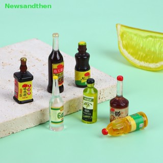 Newsandthen 7 ชิ้น / เซต 1:12 บ้านตุ๊กตา ขวดเครื่องปรุงรสจิ๋ว ซีอิ๊ว ซอสถั่วเหลือง gar ขวดของเล่นดี