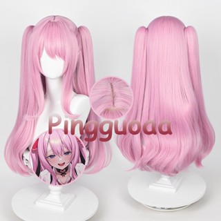 Manmei Game The Goddess of Victory Nikke Missilis Yuni Cosplay Wig 75cm Long Pink Ponytails Wigs Heat Resistant Synthetic Hair