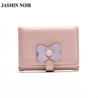 Jasmin NOIR กระเป๋าสตางค์ ใบสั้น หนัง PU ลายดอกไม้ สไตล์เกาหลี สําหรับผู้หญิง