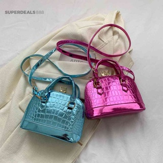 [SuperDeals888.th] กระเป๋าถือ กระเป๋าสะพายไหล่ หนัง PU ลายหนังจระเข้ สไตล์เรโทร สําหรับผู้หญิง