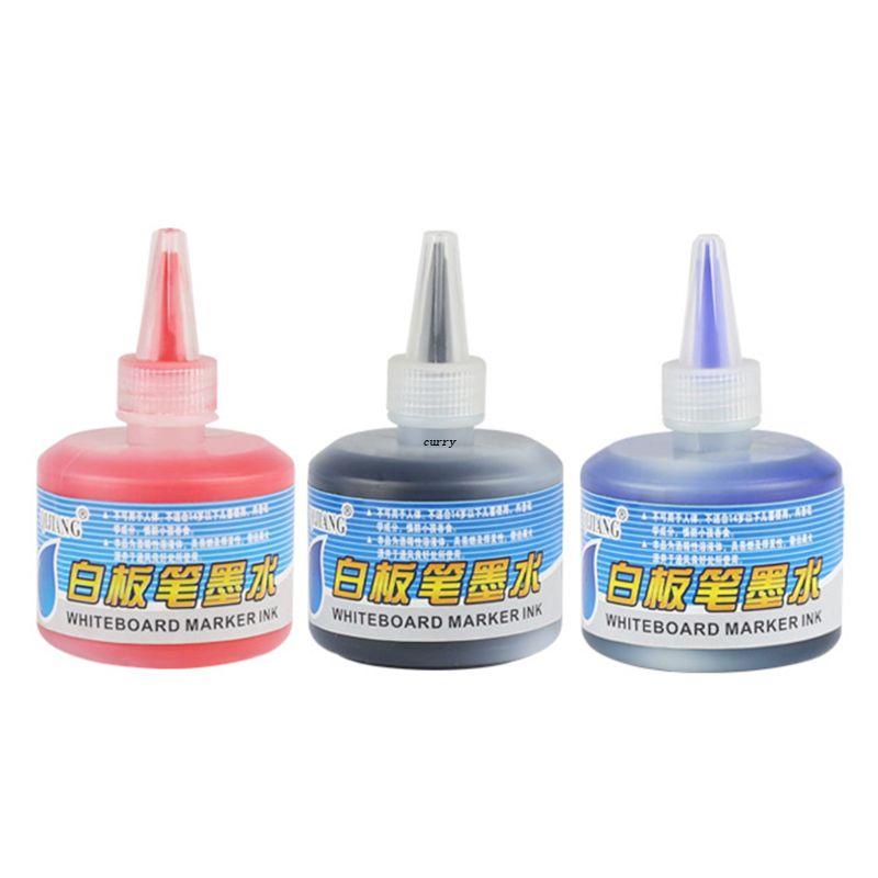 หมึกเติม 50 มล. 1 ขวด สําหรับเติมหมึกไวท์บอร์ด ปากกามาร์กเกอร์ สีดํา แดง น้ําเงิน