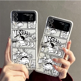 เคสโทรศัพท์มือถือ PC แบบแข็ง ผิวด้าน กันกระแทก ลายการ์ตูนน่ารัก สําหรับ Samsung Galaxy Z Flip 4 3 Z Flip4 Flip3