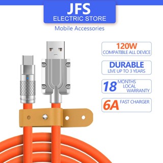 120w Watt 6A Super Fast C-Charger 1ม. / 2ม. โลหะผสมสังกะสี ซิลิโคนเหลว สายชาร์จเร็ว สาย Usb Micro Usb