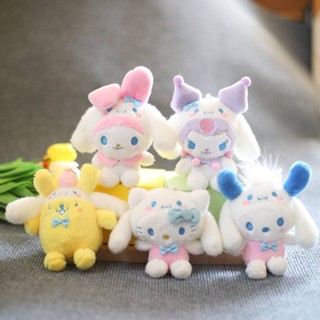 SANRIO พวงกุญแจ จี้ตุ๊กตาฟิกเกอร์ Mymelody Cinnamoroll Pom Pom Purin Pochacco ขนาด 12 ซม. เหมาะกับของขวัญ ของเล่นสําหรับเด็ก