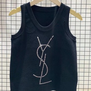 เสื้อกันหนาวแขนกุด สวมใส่สบาย แฟชั่นฤดูร้อน 2023 YSL