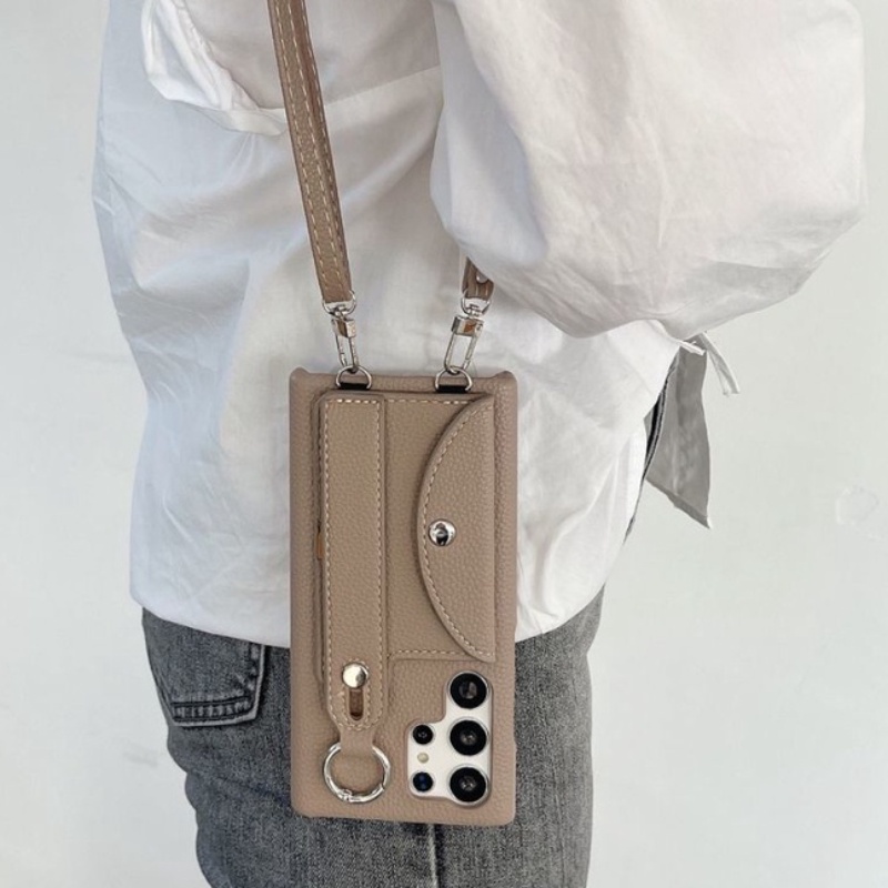 เคสโทรศัพท์มือถือหนัง พร้อมสายคล้องยาว หรูหรา สําหรับ Samsung Galaxy Note 20 Ultra S23 S22 S21 Plus