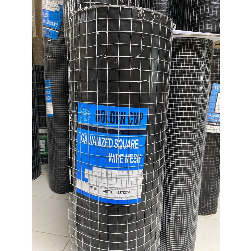 ลวดตาข่าย ชุบร้อน ถ้วยฟ้า #14 ขนาด 1"x1"x1.20ม.x30 ม. (74 กก.)