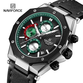 Naviforce 8028 นาฬิกาข้อมือควอตซ์แฟชั่น สายหนัง กันน้ํา สําหรับบุรุษ