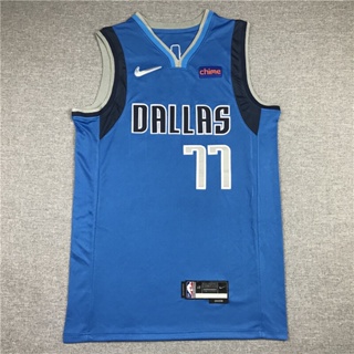 Motion 2022 NBA ครบรอบ 75 ปี #เสื้อกีฬาบาสเก็ตบอล Luka Doncic สีฟ้า 77 bz 851057