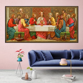 ภาพจิตรกรรมบนผ้าใบ ลาย Last Supper Of Christ Religious สไตล์โมเดิร์น สําหรับตกแต่งบ้าน