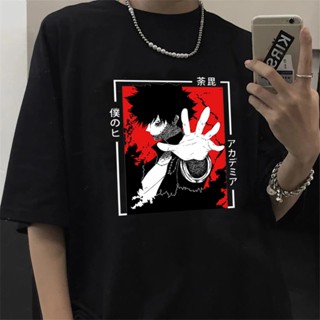 เสื้อยืด พิมพ์ลายกราฟิกการ์ตูนญี่ปุ่น My Hero Academia Bakugou Todoroki Boku No Hero Academia สําหรับผู้ชาย