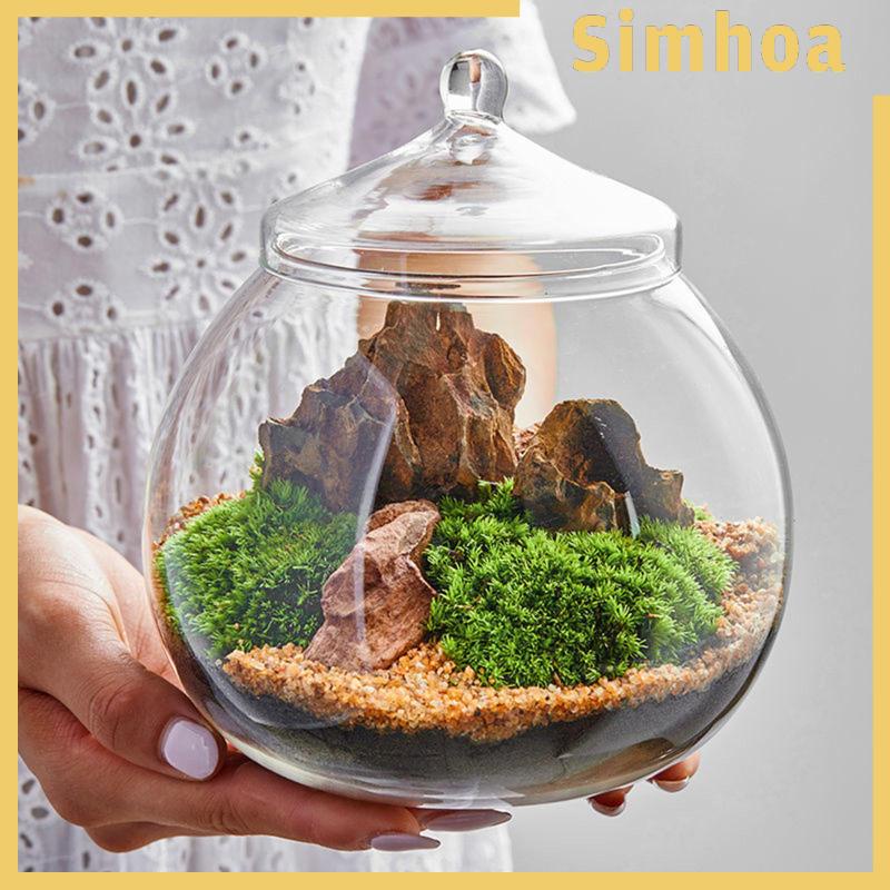 [SIMHOA] โหลแก้วปิดผนึก สําหรับปลูกต้นไม้ ชา น้ําตาล, ขวดแก้วแนวนอนขนาดเล็กพร้อมฝาขวดแก้วตกแต่งบ้านขวดแก้วใสสำหรับตกแต่งตู้ปลา