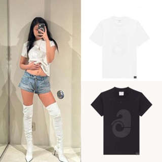 [SR-STUDIO] Courreges พร้อมส่ง เสื้อยืดแขนสั้นลําลอง พิมพ์ลาย สไตล์เกาหลี แฟชั่นฤดูร้อน 2023