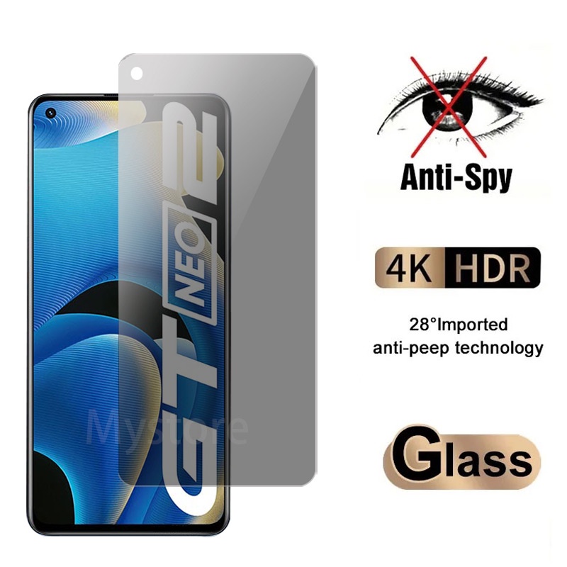 ป้องกันการสอดแนมความเป็นส่วนตัวกระจกนิรภัยใช้สำหรับ Realme GT Master Neo 5 3 3T 2 2T Q3 GT2 Pro 5G 4