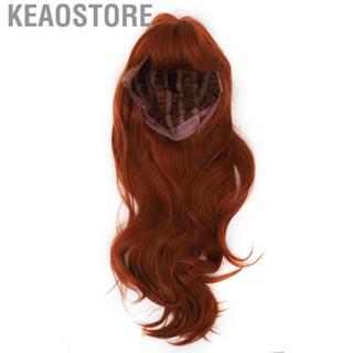 Keaostore Reddish Brown Wig  Soft Long Wavy Wig  for Women for Halloween Party