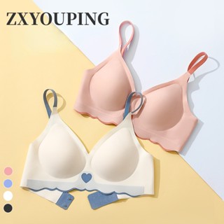 Zxyouping 4 สี ดันทรง ชุดชั้นใน นุ่ม เบา ซับใน ไร้สาย ชุดชั้นใน พลัสไซซ์ สําหรับผู้หญิง S-XL