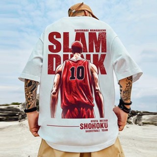 เสื้อยืดคอกลม แขนสั้น ผ้าฝ้าย พิมพ์ลายอนิเมะ slam dunk Sakura Wood Road ทรงหลวม พลัสไซซ์ แฟชั่นฤดูร้อน สําหรับผู้ชาย