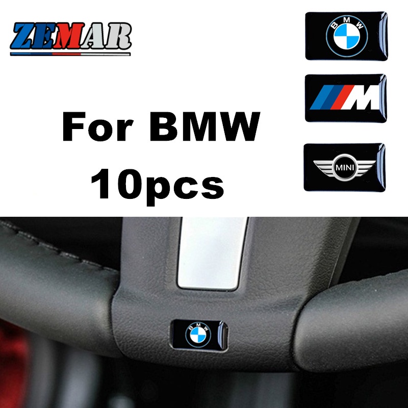 10Pcs Steering Wheel 3D Stickers Door Window Switch Button Badge Decoration Car Accessories For Bmw 