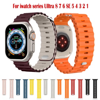 สายนาฬิกาข้อมือซิลิโคน สําหรับ iWatch Ultra 8 49 มม. 41 มม. 45 มม. iWatch Series 7 6 5 4 SE 45 มม. 41 มม. 40 มม. 44 มม. 42 มม.