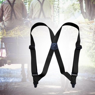 Suspenders for Men Adjustable Pants Durable Utility for Wedding Black