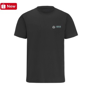 เสื้อยืด พิมพ์ลายโลโก้ Mercedes AMG PETRONAS Formula One Team ขนาดเล็ก สีดํา