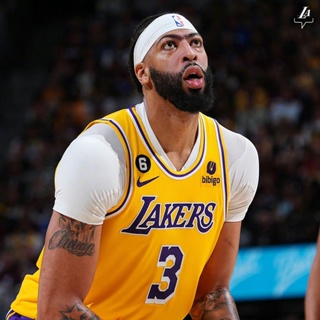 เสื้อกีฬาบาสเก็ตบอลแขนกุด ลายทีม Los Angeles Lakers 22-23 Season Jersey No.3 Anthony Davis สําหรับผู้ชาย