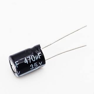 ตัวเก็บประจุไฟฟ้าอินไลน์ อลูมิเนียม 35V470UF 470UF35V 10 * 13 มม.