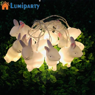 Lumiparty สายไฟหิ่งห้อย Led 10 ดวง รูปกระต่ายอีสเตอร์ ใช้แบตเตอรี่ 1.5 เมตร สําหรับตกแต่งบ้าน ปาร์ตี้