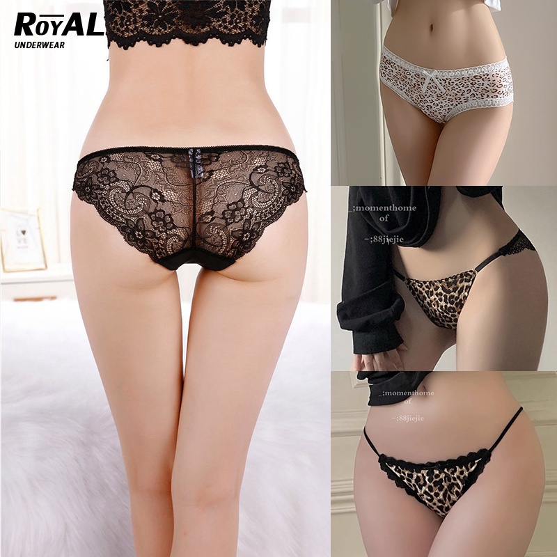 ลดล้างสต๊อก Royal Underwearกางเกงใน ลายเสือดาว ผู้หญิง เชือกยืด สบาย ผ้าฝ้ายระบายอากาศ เอวต่ำ ไม่มีร่องรอย BBA77