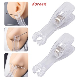 DOREEN Acrylic Piercing Clamp for Ear Stud Tweezers Piercing Tools Body Jewelry Tool Open Round Forceps Puncture Tool Close Ring Needle Pipe