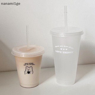 ใหม่ ขวดน้ําพลาสติก พร้อมฝาปิด สําหรับใส่กาแฟ น้ําผลไม้ ชานม ชานม [nanami1ge]