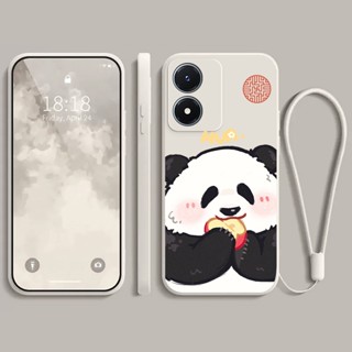 เคส vivo Y02S 4G เคส กรณีโทรศัพท์นิ่มรูปแบบหมีแพนด้าโชคดี