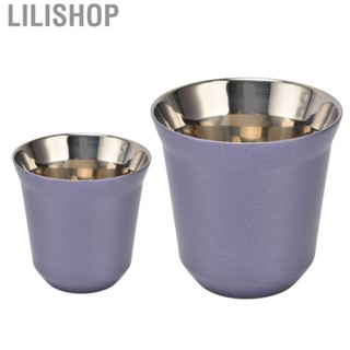 Lilishop Water Cup Heat Insulation Double Layer Coffee Cup for Household for Office