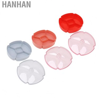 Hanhan Snack Serving Tray Round Plastic Fruit Nut And Candy Compartment  W/5 HG