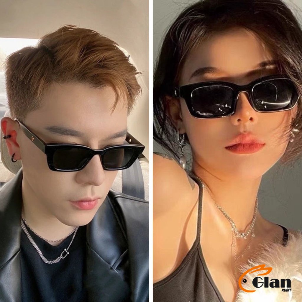 Glanxuan แว่นตากันแดด เลนส์ทรงสี่เหลี่ยม  unisex สำหรับสตรี Sunglasses - รูปที่ 3