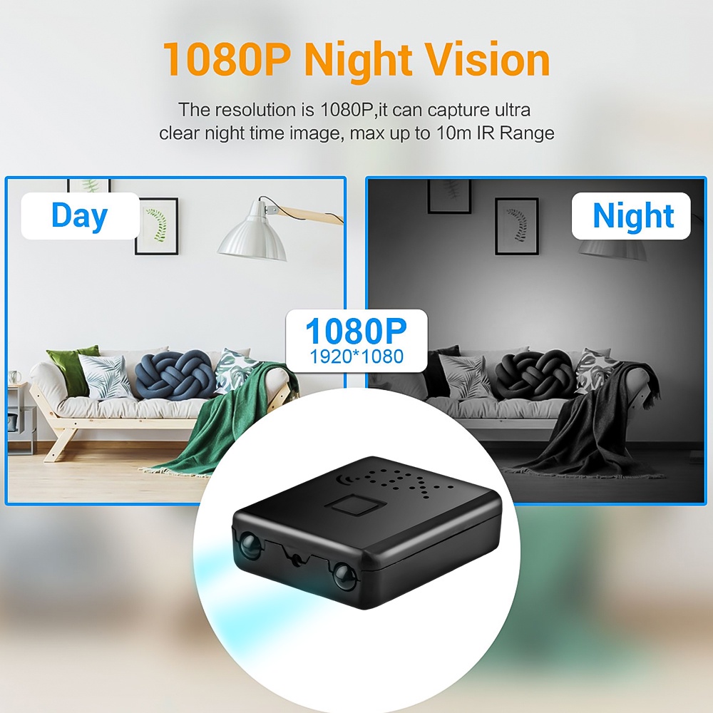 กล้องบันทึกวิดีโอ 1080P HD Mini WIFI วิสัยทัศน์กลางคืน Micro Cam DVR ...