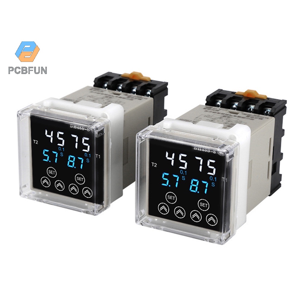 Pcbfun Dh48s รีเลย์ตั้งเวลาดิจิตอล พร้อมฐานซ็อกเก็ต
