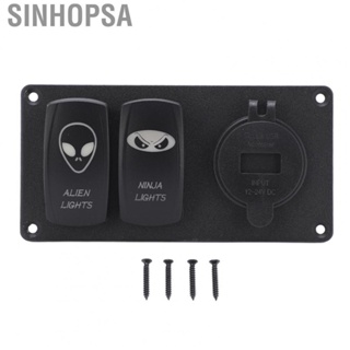 Sinhopsa Rocker Switch Panel Easy To Install Car Dual Switch Combination Panel Portable for RVs for Automobiles for Ships