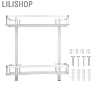 Lilishop Aluminum Alloy Storage Shelves  Corrosion Resistant Wall Mounted Shelves with Hooks for Kitchen