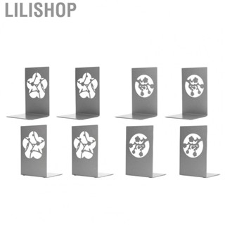 Lilishop 4Pcs  Slip Portable Sturdy Metal Decorative Bookends Desktop  Ends