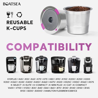 (Boatsea) ที่กรองกาแฟ K Cup ใช้ซ้ําได้ สีเงิน