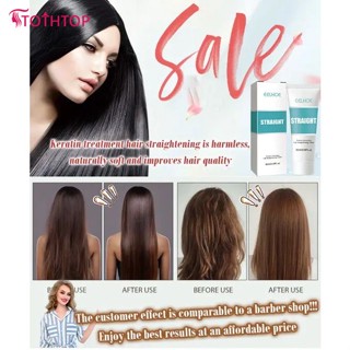 Eelhoe Hair Straightening Cream Hair Treatment โปรตีน Correction Straight Hair Cream Keratin [TOP]