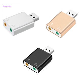 Doublebuy อะแดปเตอร์การ์ดเสียงสเตอริโอ 3 5 มม. Trs เป็น USB 2 0 สําหรับ PC USB อินพุต 3 5 มม. Trs หูฟังฟรี