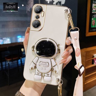 Andyh เคสโทรศัพท์มือถือ ลายนักบินอวกาศน่ารัก พร้อมสายคล้องยาว สําหรับ Infinix Hot 20 4G 5G X6826 X666 Hot 20S X6827