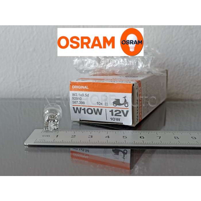 OSRAM 92910 W10W 12V-10W หลอดไฟ Osram T13