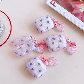 Ins เคสหูฟัง TPU ลายหัวใจน่ารัก พร้อมพวงกุญแจ สําหรับ apple AirPods 3 AirPods 1 2 3 Pro 2