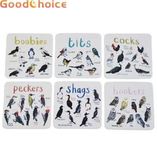 【Good】Bird Pun Coasters 6pcs For Home Bar Table Decoration In Different Patterns【Ready Stock】